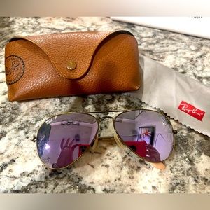 Women's RayBan Polarized Purple Lens aviators